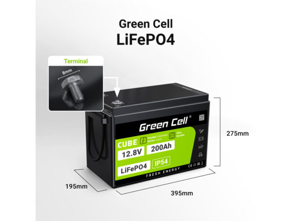 Akumulator LiFePO4 GreenCell CUBE 200Ah 12,8V 2560Wh - Image 2