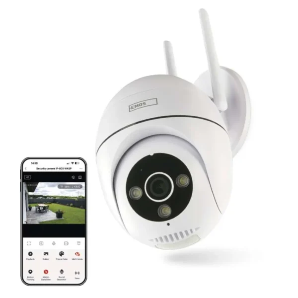 GoSmart Zunanja vrtljiva kamera IP-800 WASP, z WiFi, bela