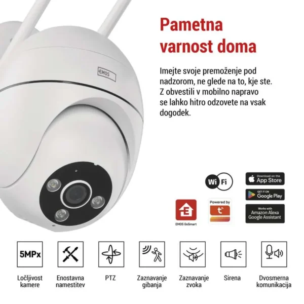 GoSmart Zunanja vrtljiva kamera IP-800 WASP, z WiFi, bela - Image 6