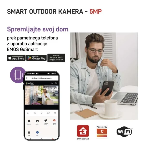 GoSmart Zunanja vrtljiva kamera IP-800 WASP, z WiFi, bela - Image 15