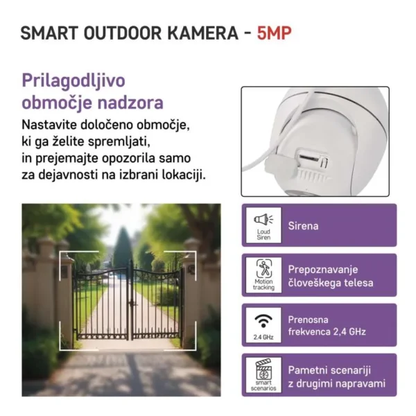 GoSmart Zunanja vrtljiva kamera IP-800 WASP, z WiFi, bela - Image 16